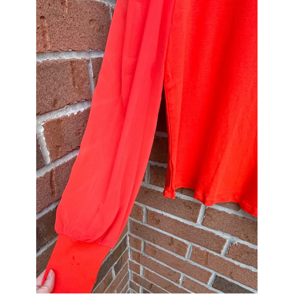 Sanctuary Long Sheer Sleeve Crew Neck Tunic Style Top Woman’s Size Large - Picture 7 of 9